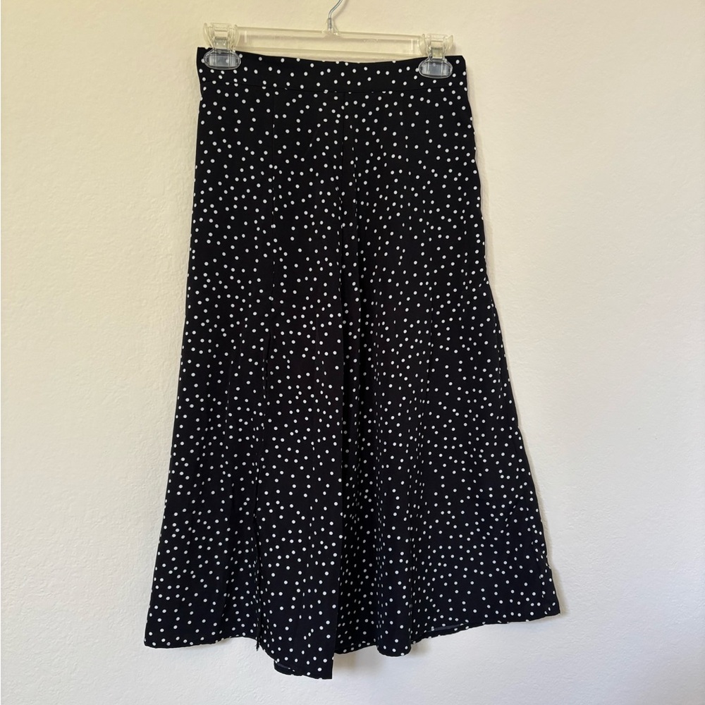 Black and White Polka Dot Midi Skirt